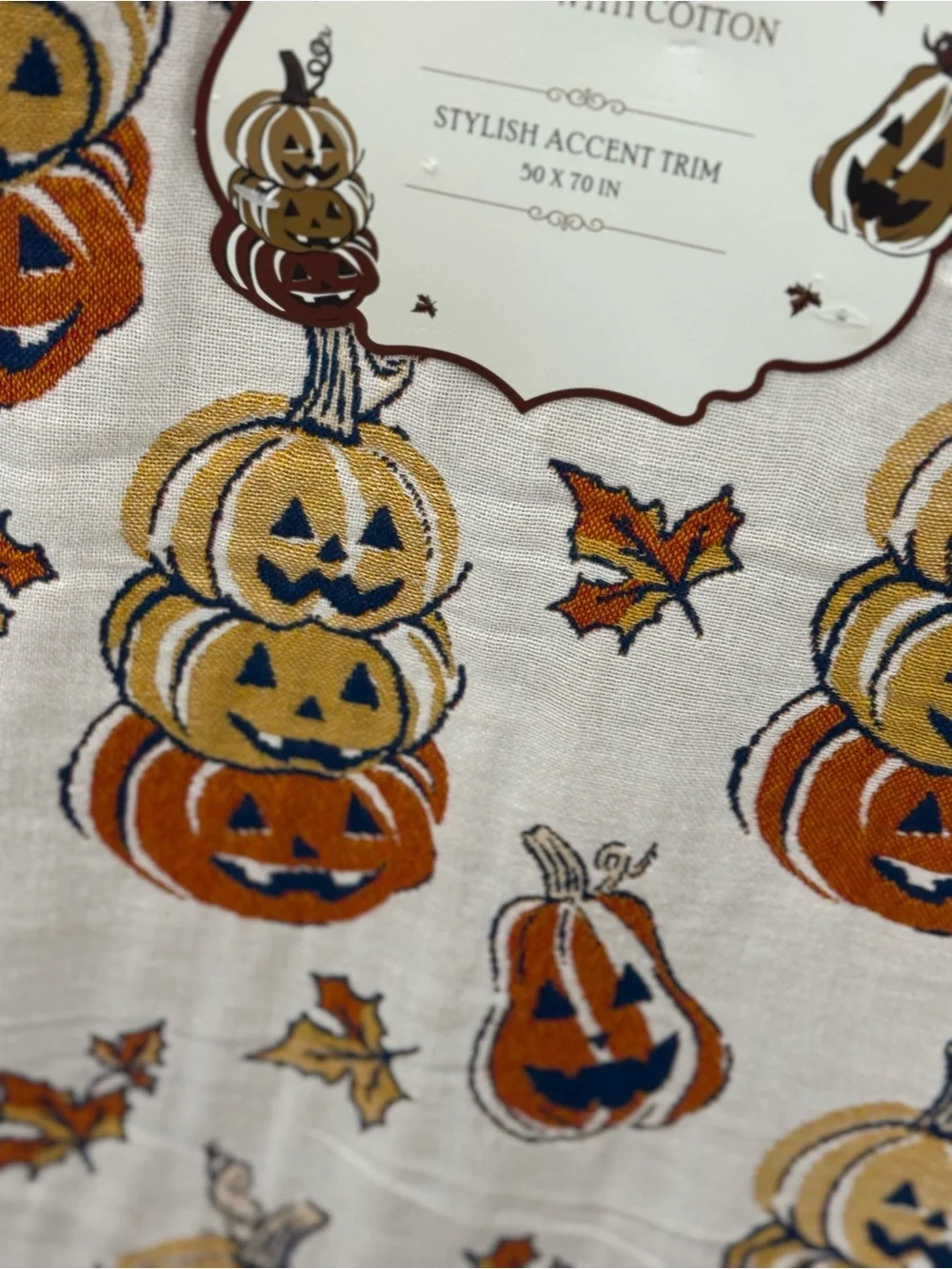 Halloween Pumpkin  blanket in Orange and Cream